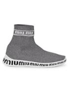 Miu Miu Logo Sock Sneakers