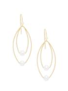 Saks Fifth Avenue 14k Yellow Gold & 5mm White Pearl Drop Earrings