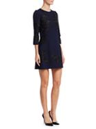 Dolce & Gabbana Lace Appliqu&eacute; Wool Dress