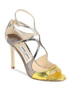 Jimmy Choo Ankle Buckle Leather Stiletto Sandals