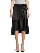 Ava & Aiden Satin High-low Ruffle Wrap Skirt