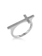 Effy Pave Classica 14kt White Gold And Diamond Cross Ring