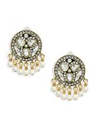 Heidi Daus Faux Pearl And Crystal Drop Button Earrings