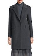 Peserico Virgin Wool & Cashmere Blend Long Sleeve Coat