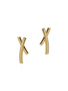 Saks Fifth Avenue Made In Italy 14k Yellow Gold Cross Bar Earrings