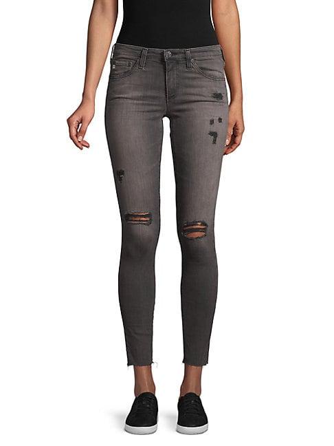 Ag Jeans Super-skinny Distressed Ankle Jeans
