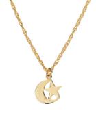 Saks Fifth Avenue 14k Yellow Gold Star & Moon Necklace