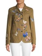 Valentino Embroidered Cotton-blend Coat