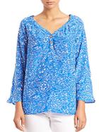 Lilly Pulitzer Printed Silk V-neck Top