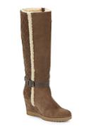 Aquatalia Christine Leather Trimmed-suede Tall Boots