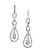 Effy Diamond & 14k White Gold Teardrop Earrings