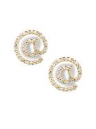 Casa Reale White Diamonds & 14k Yellow Gold At-the-rate Stud Earrings