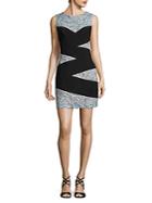 Bcbgmaxazria Paneled Lace Sheath Dress