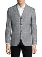 Saks Fifth Avenue Made In Italy Regular Fit Windowpane Sportcoat