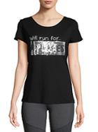 Marc New York By Andrew Marc Performance Embellished Scoopneck Tee