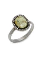Adornia Fine Jewelry Diamond & Tourmaline Slice Halo Ring
