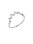 Ef Collection 14k White Gold & Diamond Electric Zig-zag Ring