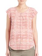 Joie Iva Silk Ikat Button-front Top