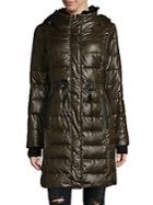 French Connection Quilted Hooded Down Coat