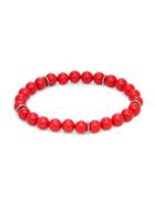Saks Fifth Avenue Sterling Silver & Red Coral Beaded Bracelet