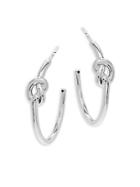 Saks Fifth Avenue Sterling Silver Knot Hoop Earrings- 1in