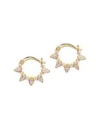 Gabi Rielle Celebration 14k Gold Vermeil & Spike Crystal Hoop Earrings