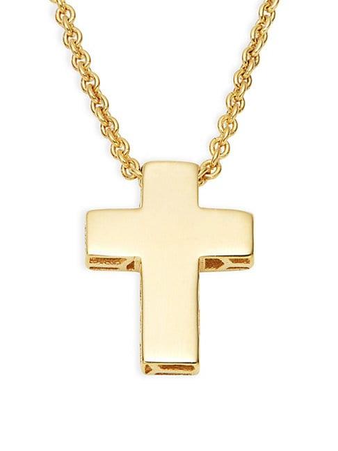 Saks Fifth Avenue Made In Italy 14k Yellow Gold Cross Pendant Necklace