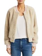 Mother The Snap Faux-fur Letterman Jacket