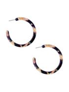 Eye Candy La Luxe Tortoise-print Resin Hoop Earrings