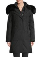 1 Madison Fox Fur-trim Down Parka Coat