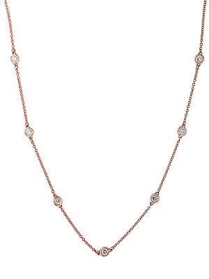 Effy 14k Rose Gold And Diamonds Necklace