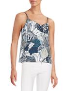 French Connection Lala Palm Leaf-print Top