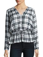 Romeo & Juliet Couture Corded Waist Plaid Top
