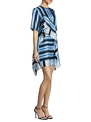 Diane Von Furstenberg Striped Silk Mini Dress