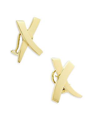 Estate Jewelry Collection 18k Gold X Earrings