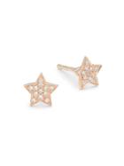 Saks Fifth Avenue 14k Rose Gold & Diamond Star Stud Earrings