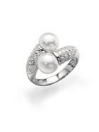 Majorica 8mm Round White Pearl Sterling Silver Ring