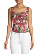 Dolce & Gabbana Ruched Floral Corset Top