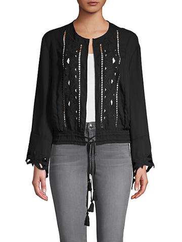 Dolce Cabo Embroidered Cutout Jacket