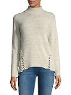 Rebecca Taylor Heathered Shoelace Pullover