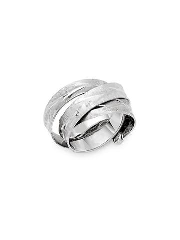 Roberto Coin Sterling Silver Diamond-cut Swirl Ring