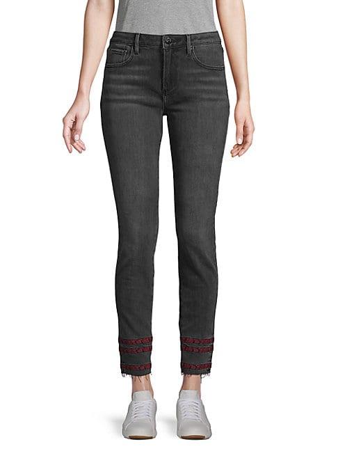 Driftwood Striped-trim Ankle Jeans