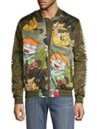 Members Only Cartoon Graphic Bomber Jacket