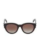 Alexander Mcqueen 51mm Round Cat Eye Sunglasses