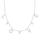 Chloe & Madison Love Rhodium-plated Sterling Silver & Crystal Charm Necklace