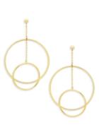 Saks Fifth Avenue 14k Gold Double-hoop Chain Drop Earrings