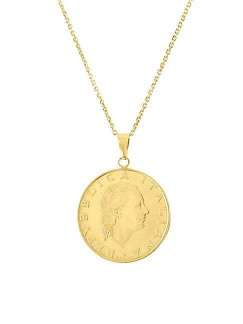Sphera Milano 14k Yellow Gold Coin Pendant Necklace