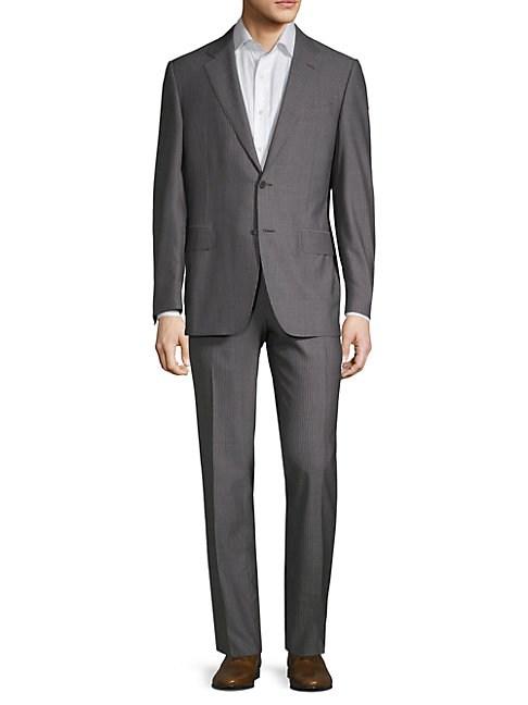 Canali Super 150 Striped Wool Suit