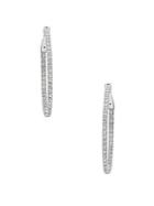 Diana M Jewels Diamond And 14k White Gold Hoop Earrings