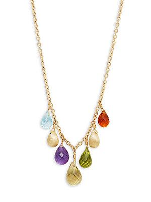 Marco Bicego Quartz And 18k Yellow Gold Multicolored Necklace